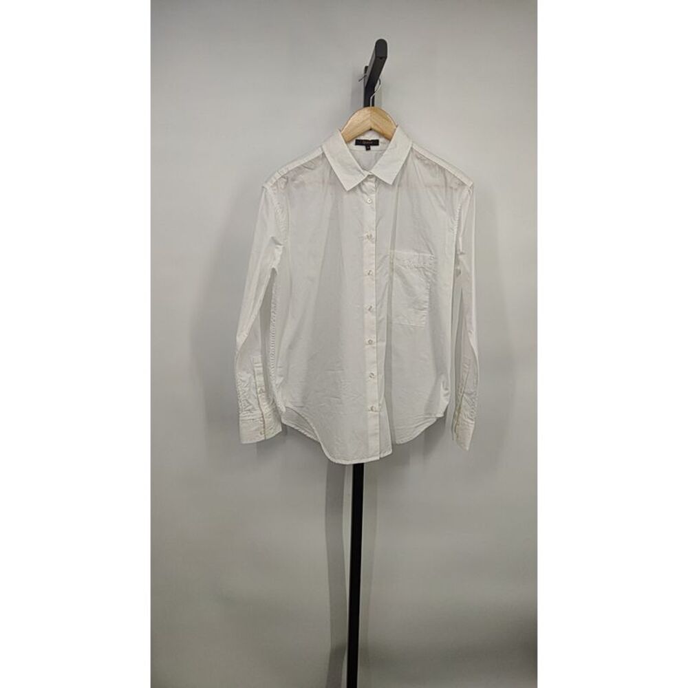 Quince Women 100% Organic Cotton Poplin Long Sleeve Boyfriend Shirt White XS - Picture 2 of 3